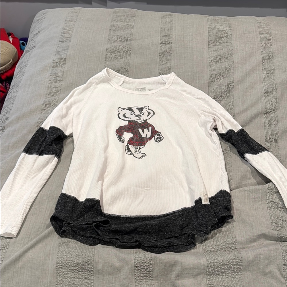 Original Retro Brand Women's Long Sleeve Tee - White and Black